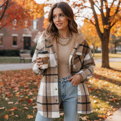 Teddy Flannel Hooded Shacket