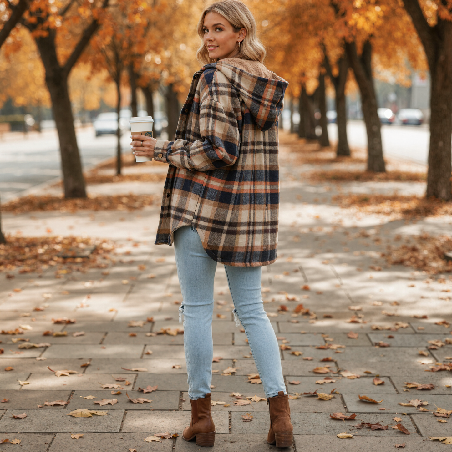 Teddy Flannel Hooded Shacket