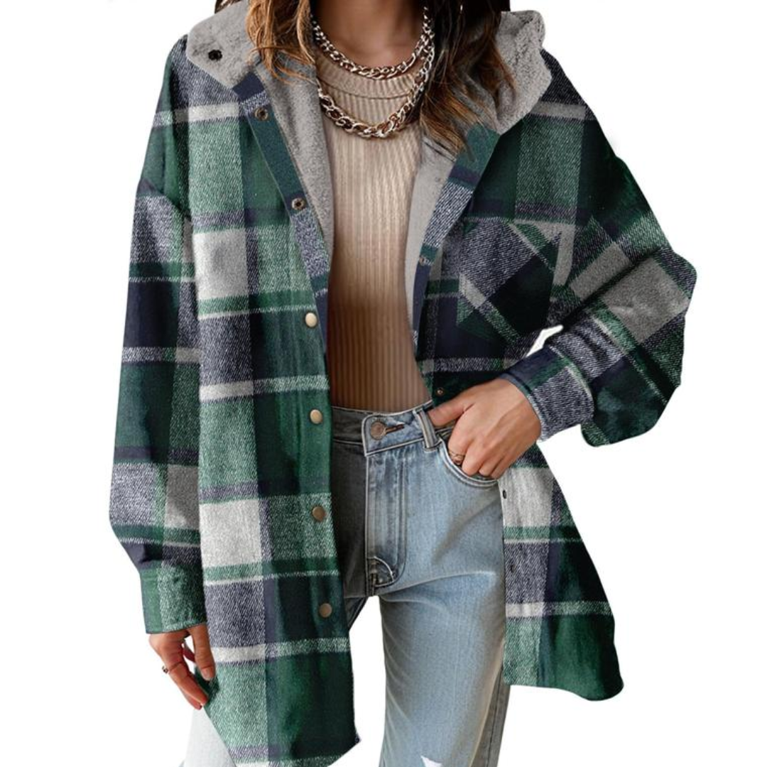 Teddy Flannel Hooded Shacket
