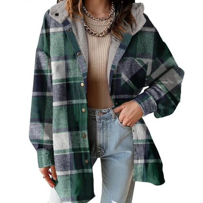 Teddy Flannel Hooded Shacket